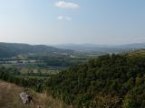 Arrivés au-dessus de la parcelle, la vue sur la vallée du Rhône est splendide, même avec routes et usines !