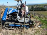 Le secteur des Oliviers se prête bien à l'utilisation d'un chenillard, petit engin de vignes auquel une charrue est rajoutée